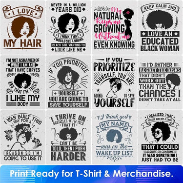Afro 50 Editable T shirt Designs Bundle Part 2